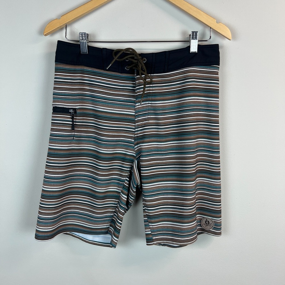 Hippy Tree Pinline Trunks Board Shorts Mens 30 Stretch Beach Surf Swim Outdoor